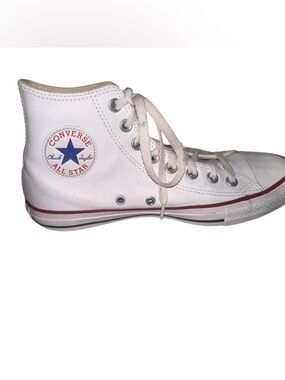 Converse White Leather All Star High Top Sneakers Unisex Size W8.5 M6.5